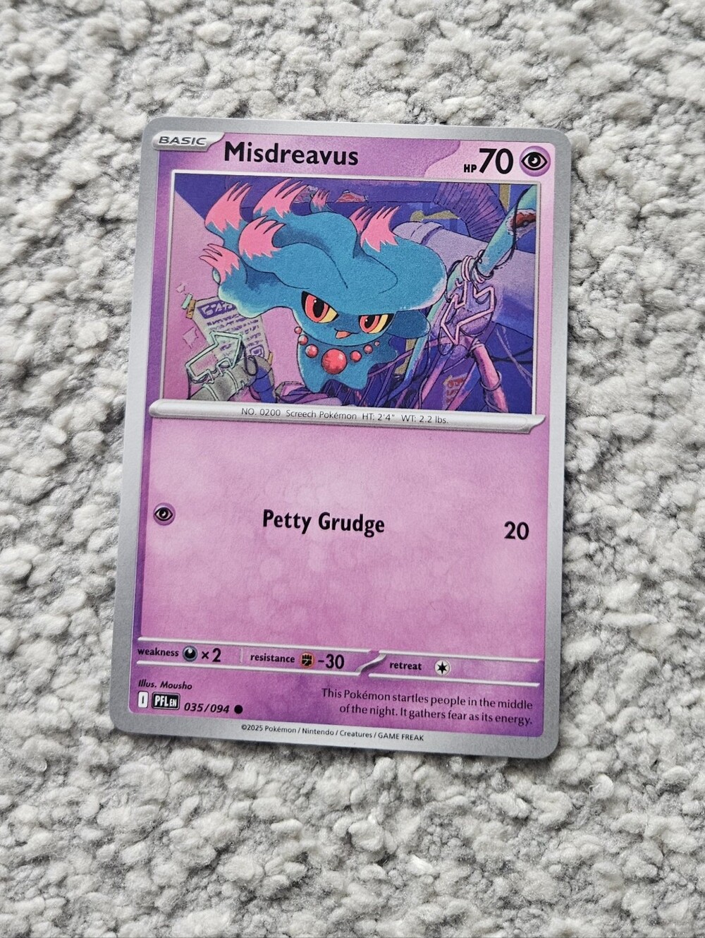 POKEMON TCG Card Misdreavus Phantasmal Flames 035/094